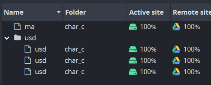 All other versions show locally and in GDrive